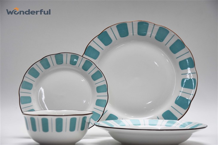 Cyanish Green Porcelain Dinnerware Sets