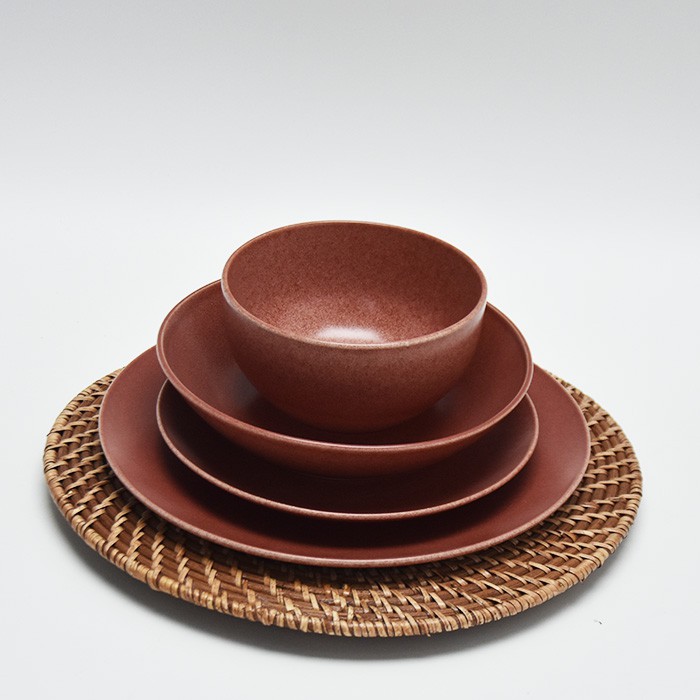 Warm Red Reactive Glaze Tableware Set